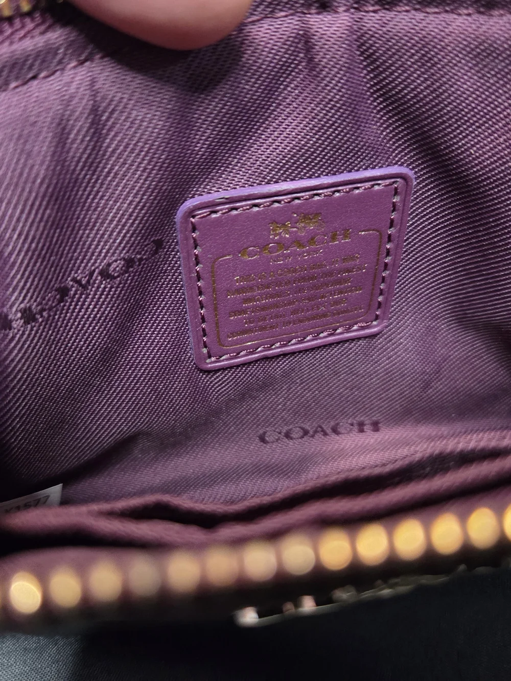 Coach Purple Floral Leather Wristlet
